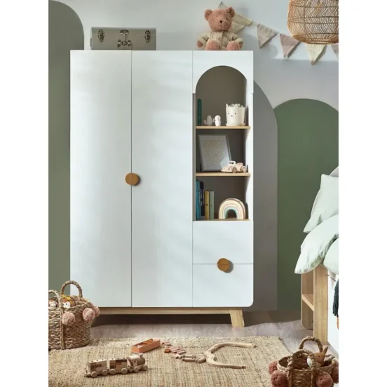 Kids Wardrobe with Bookshelf
